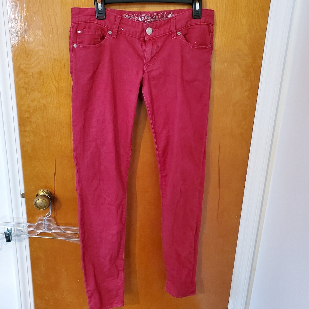 GUC Express Red Skinny Jean's Sz 6